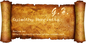 Gyimóthy Henrietta névjegykártya