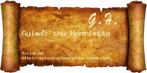 Gyimóthy Henrietta névjegykártya
